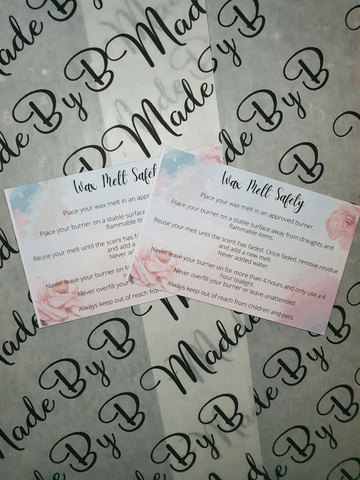 Wax Melt Safety Card - Printed Treasures
