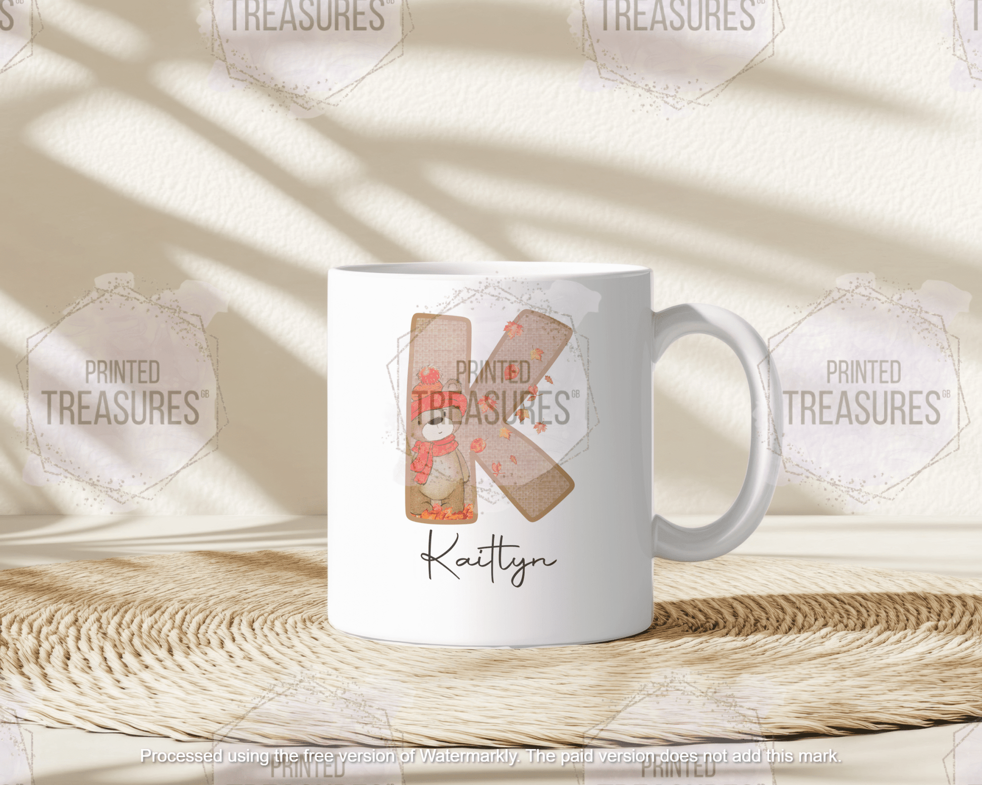 Alphabear Personalised Mug – Cute Animal Alphabet Gift for Kids & Bear Lovers - Printed Treasures