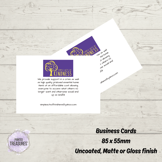 Business Cards - Printed Treasures