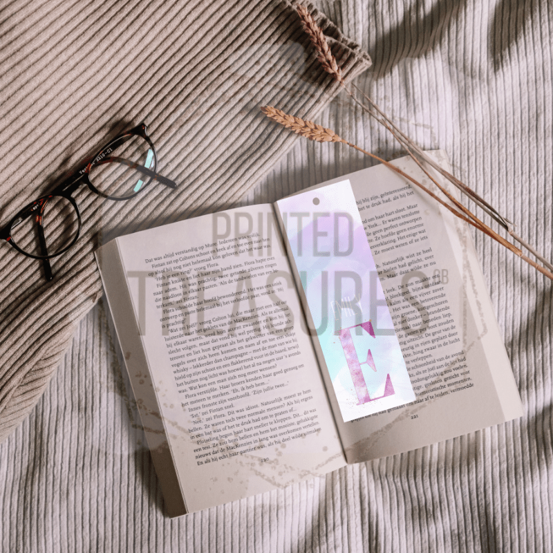 Personalised Pink Galaxy Bookmark – Custom Initial Gift for Book Lovers - Printed Treasures