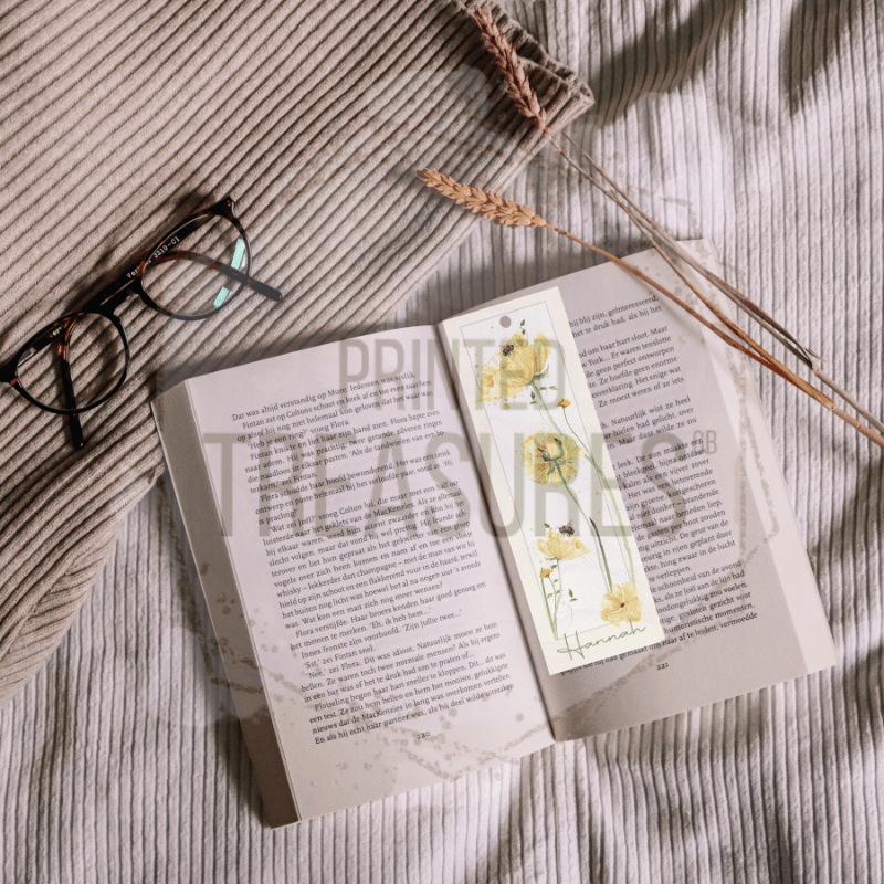 Yellow Wildflower Bookmark - Printed Treasures