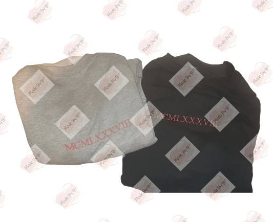 Personalised Embroidered Roman Numerals Year Sweatshirt - Adult - Printed Treasures