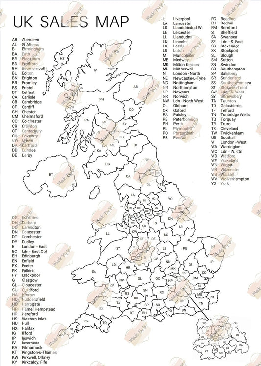 UK Sales Map - Digital Download - Printed Treasures